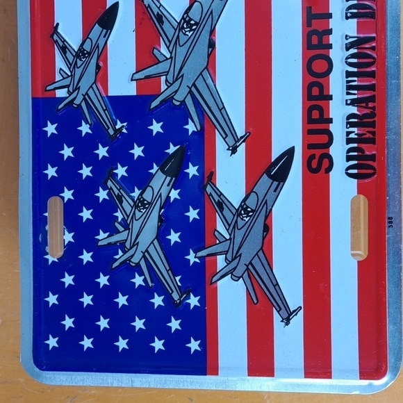 Vintage set of 2 Support Operation Desert Storm Booster collectible car plates - Picture 4 of 8